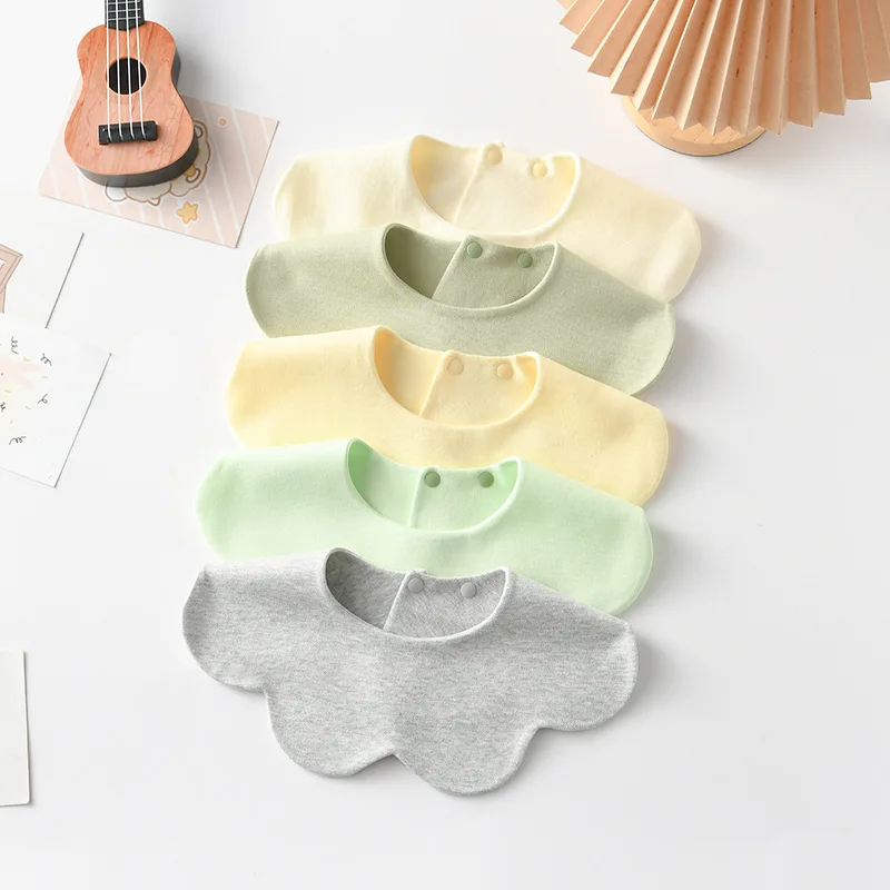 Koreanischen Stil Solide Baby Fütterung Sabbern Lätzchen Neue Kleinkinder Baumwolle Blütenblatt Speichel Handtuch Weiche Spucktuch Für Neugeborene Kleinkind Kinder Lätzchen