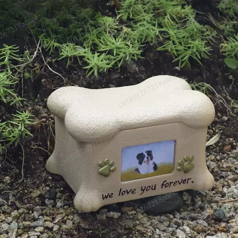 Pet Ashes Urn With Photo Frame Cat Dog Memorial Box Pet Funeral Keepsake Animal Remembrance Storage Box