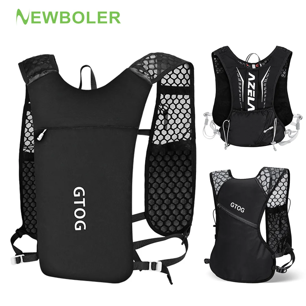NEWBOLER Breathable Hydration Vest Trail Running Backpacks Lightweight Cycling Run Jogging Marathon Backpack Riding Climbing Bag