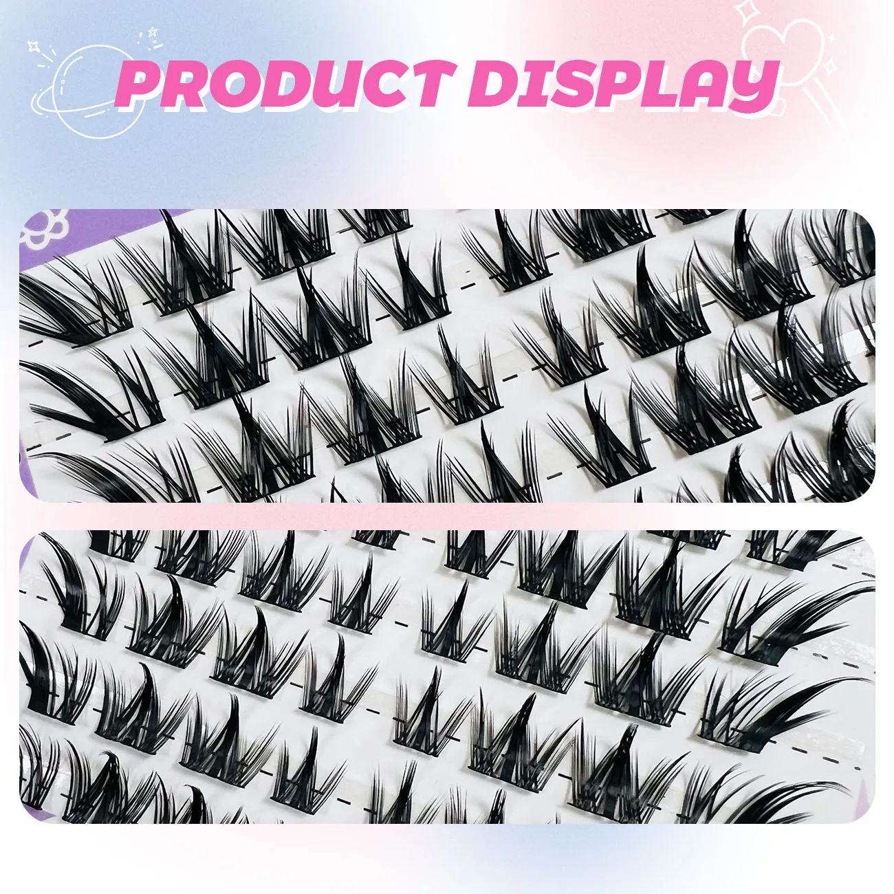 سلسلة Fox Puppy الرموش الصناعية 32 صفًا سعة كبيرة مجموعة فردية مظهر طبيعي ينبع واسعة ملحقات رموش الحفلات اليومية #4