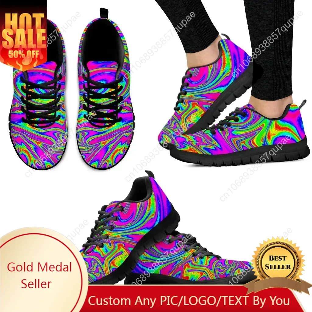 

Custom Made Colorful Abstract Art Comfortable Luxury Brand Sneakers Women's Summer Outdoor Sports Shoes Walking Shoes Zapatos