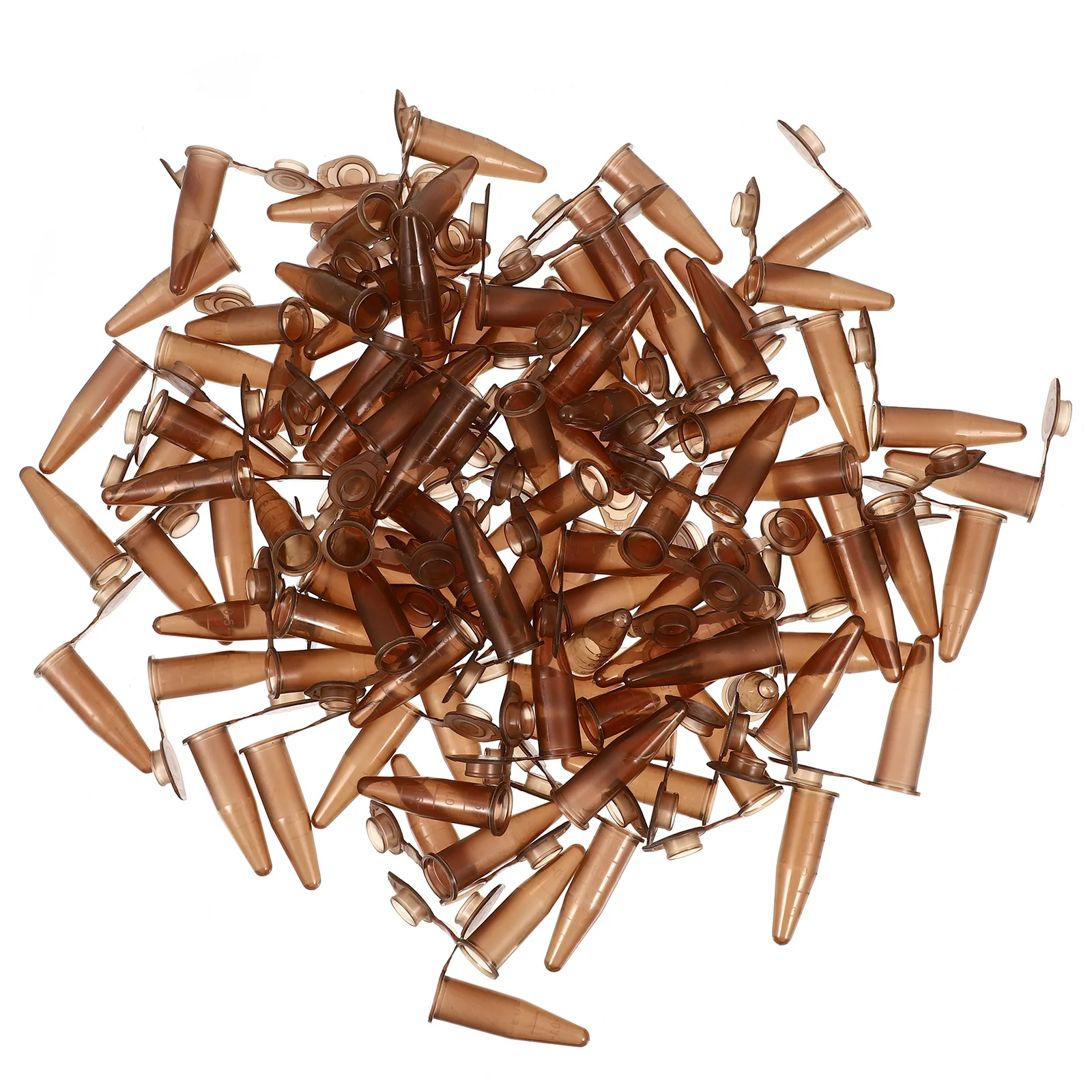 

500pcs Centrifuge Tube Brown Conical Graduated Pp Plastic Microcentrifuge Vials Laboratory Leak Proof Secure Seal