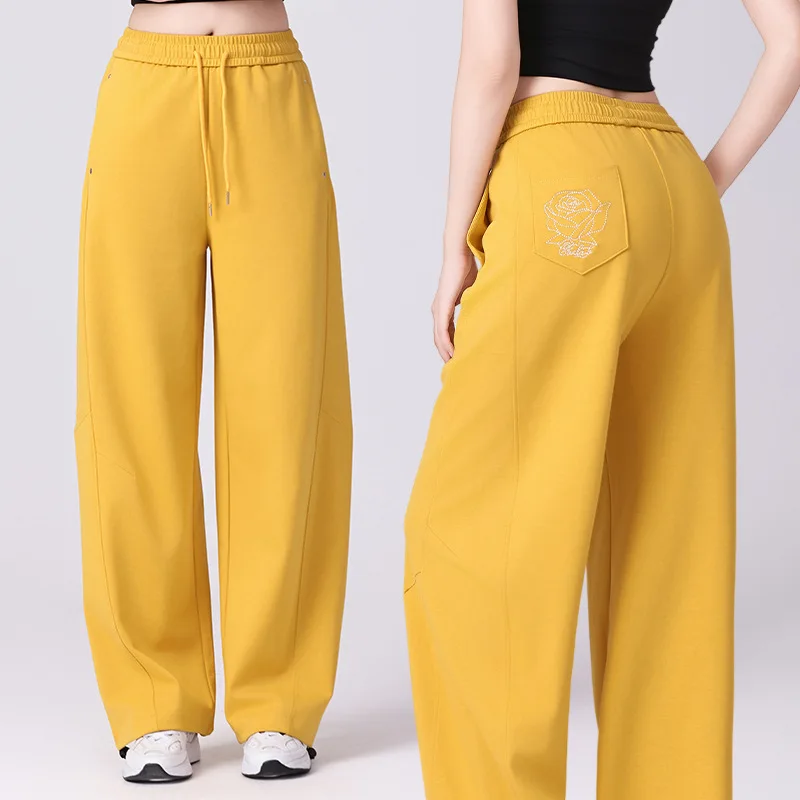 New Scimitar Pants Autumn and Winter Sports Dance Trousers Straight Loose Wide-footed Banana Trousers