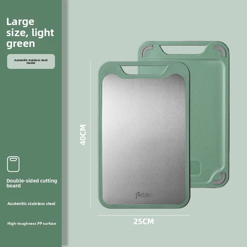 Stainless Steel Cutting Board, Double Sided Chopping Board, 304 Cutting Board, Non Slip Kitchen Board, Anti Mold Cutting Board