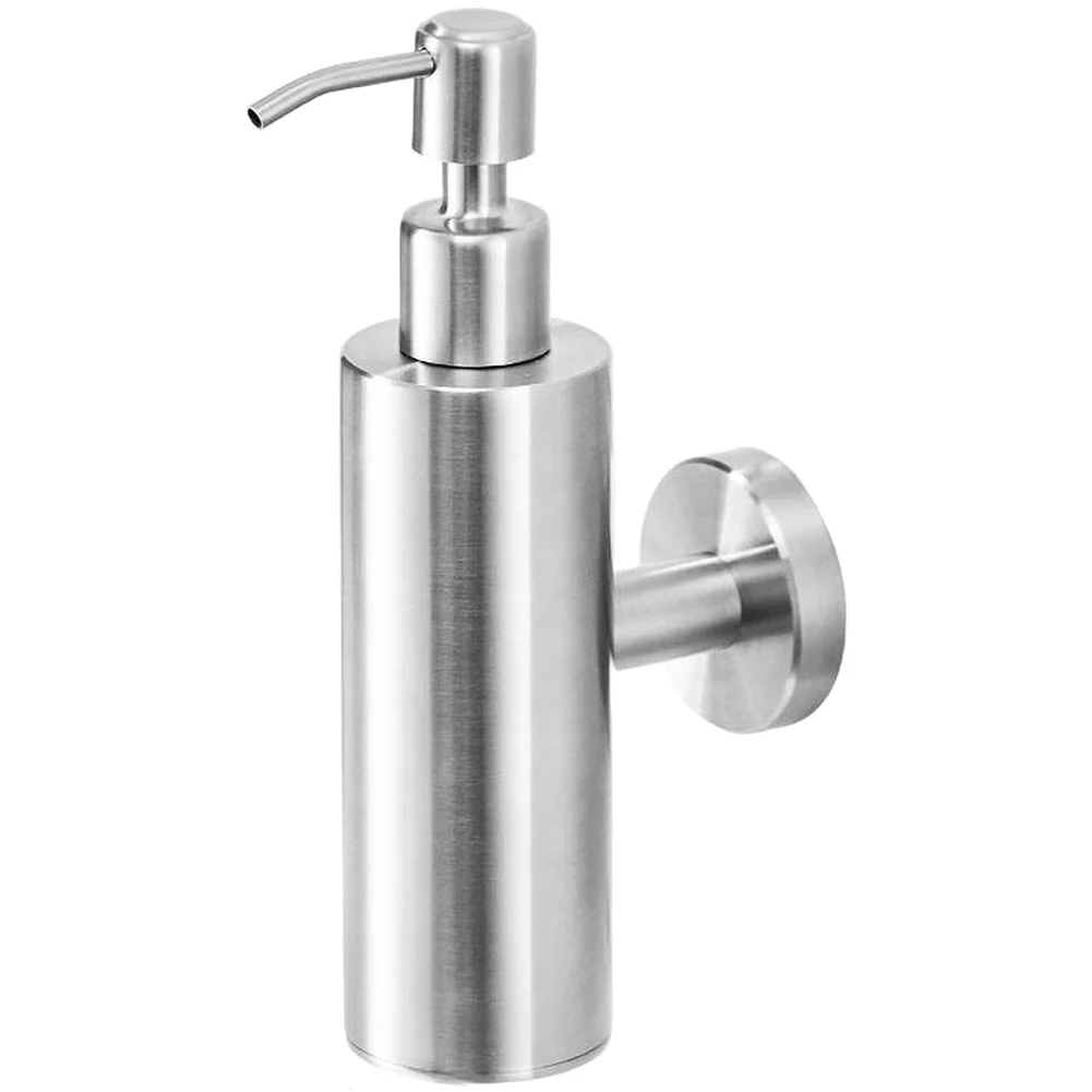 Stainless Steel Soap Dispenser for Wall Mounting in Kitchen Bathroom No Drilling Needed Compatible with Soap Shampoo