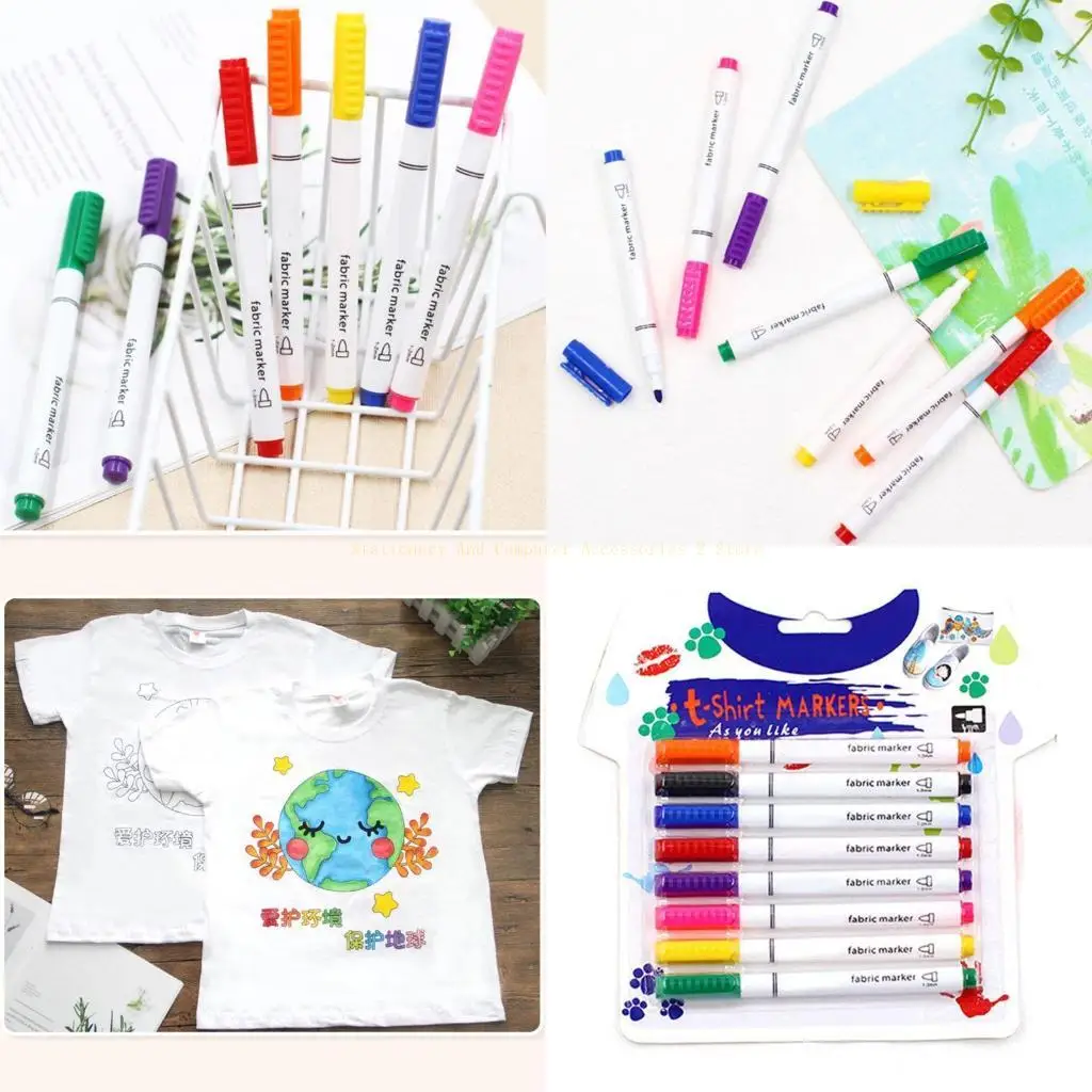 

8X Quick Dry Paint Pens Clothes Markers for Painter Artist DIY Handmade Lover