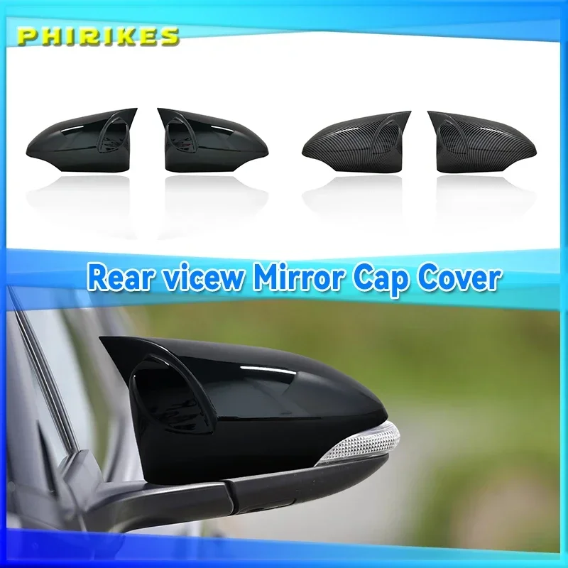 

2PCS Carbon Fiber /Chrome Rearview Mirrors Cover Cup For Toyota Avalon Venza Corolla C-HR CHR