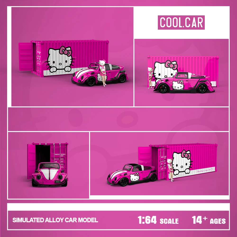 

TIME MICRO&MOREART MINI 1:64 Pink Painting Alloy Car Model For Collection & Display & Gift