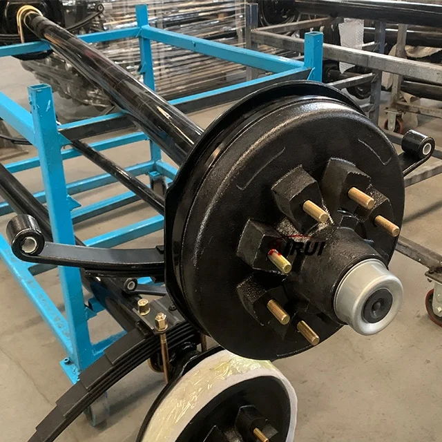 محور مقطورة بسعة 3 بوصات أنبوب 7 كيلو-7000 رطل للمرافق/RV/مقطورة القارب مع 75 بوصة Hubface 58 مركز زنبركي #4