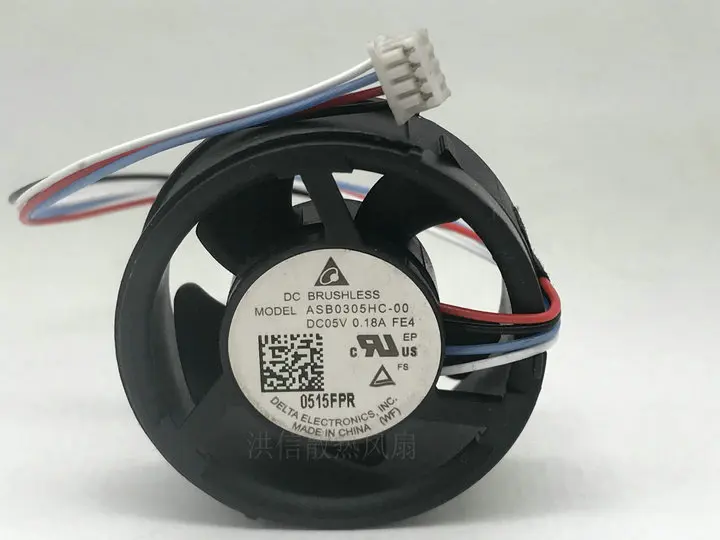 Delta Electronics ASB0305HC-00 DC 5V 0.18A 30x30x10mm 4-Wire Server Cooling Fan