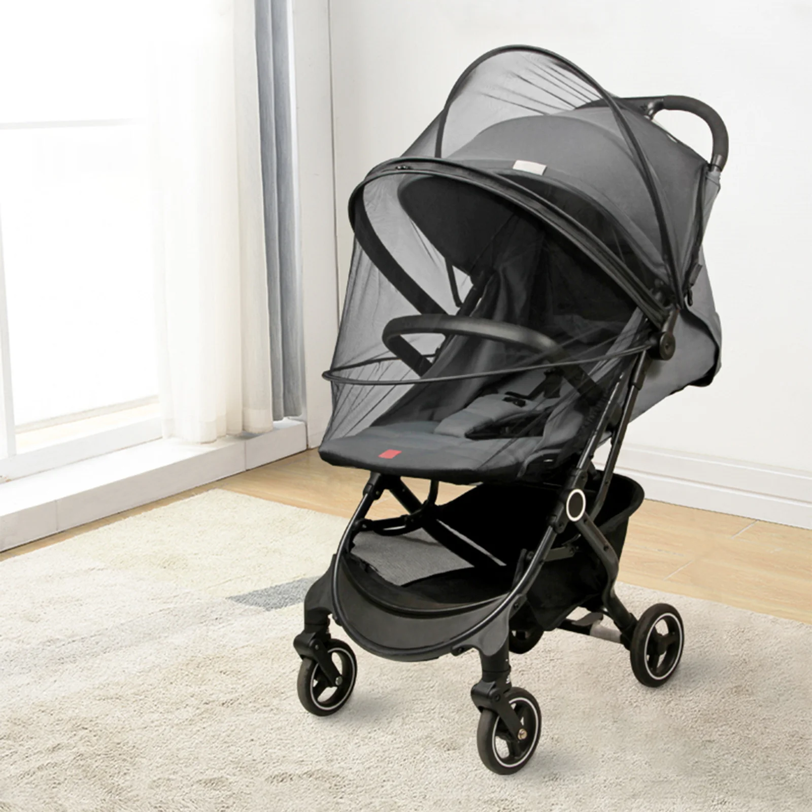 มุ้งครอบรถเข็นเด็กแบบเต็มตัว ป้องกันยุง ดีไซน์ตาข่ายรังผึ้ง ติดตั้งง่าย เหมาะสำหรับการเดินทางกลางแจ้งและการตั้งแคมป์