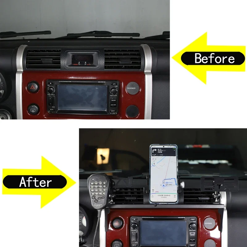 For 2007-2021 Toyota FJ Cruiser Car Styling Car Center Console Mobile Phone Bracket Mount Radio Walkie Talkie Bracket Auto Parts