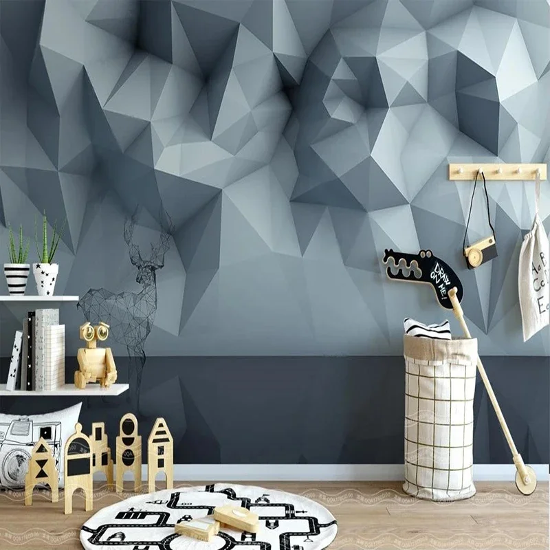Custom Mural Wallpaper 3D Stereo Geometric Abstract Elk Fresco Living Room TV Sofa Bedroom Art Wall Painting Papel De Parede