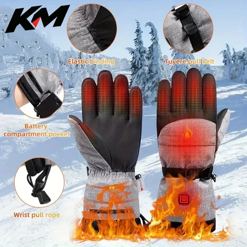 Winter Gloves Heating Hand Warmer Electric Thermal Gloves Waterproof Snowboard Cycling Motorcycle Bicycle Ski Outdoor