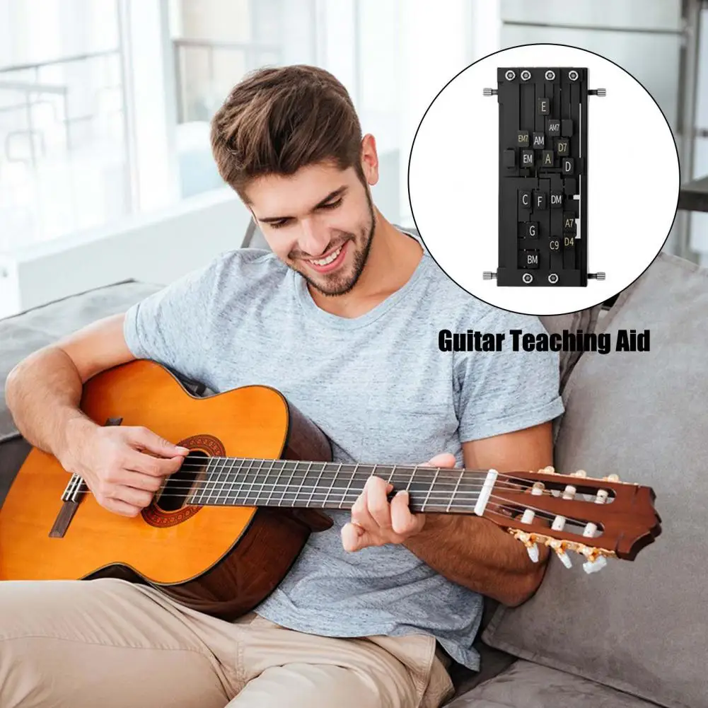 Guitar Aid Tool Acoustic Guitar Learning Accessory Guitar Aid Chords Trainer Assisted Learning System for Beginners A for Adults