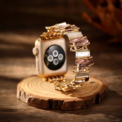 Metal Strap for Apple Watch Band With Irregular Geometry Bracelet S9876453Elastic dopamine Iwtch38 40 41mm 42 44 45 49mm Wrist