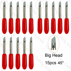 15pcs Big Head 45 gradi lama Standard Dia 2mm Cutter per Cricut Roland Sunshine GCC Jaguar