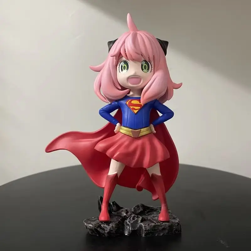 

16cm Gk Aniya Superwoman Anime Figure Spy × Family Model Statue Decoration Garage Kit Pretty Girl Model Kids Toys Birthday Gifts