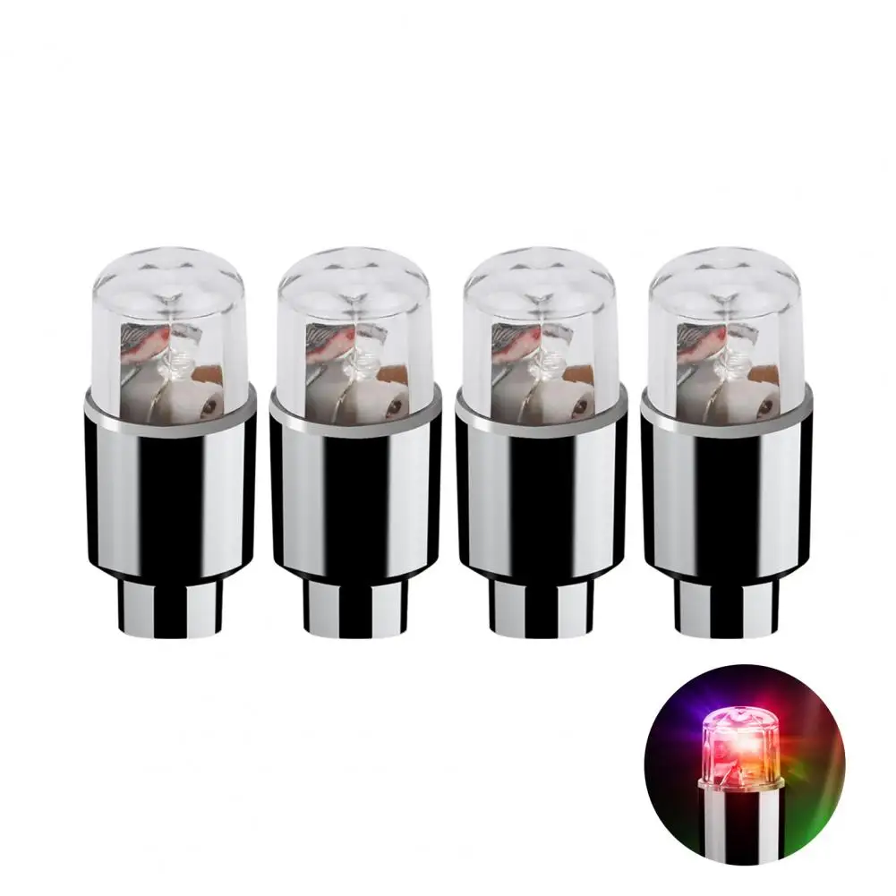 Flesdop Lights 4Pcs Compact Met Glow Effect Waterdichte Lichtgevende Autobanden Stem Cap Verlichting Voor Motorfiets