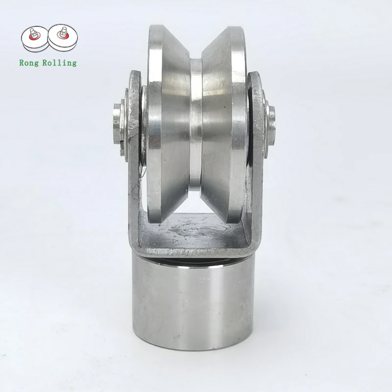 2inch 304 stainless steel V-groove universal wheel, universal pulley, slidjng gate accessoreis ground rail wheel/rollers/pulleys