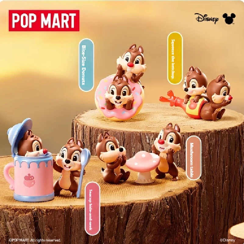 Nuovo autentico POPMART Disney Kiki e Titi Brothers Series Scatola cieca originale Giocattoli Desktop Scatola misteriosa Ornamenti Regalo di compleanno per bambini