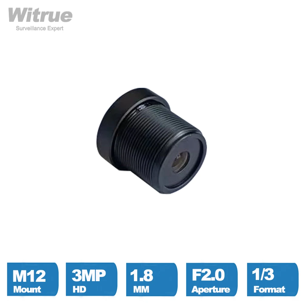 Witrue Fisheye CCTV Lens 1.8MM Wide View Angle 170 Degree HD 3MP M12 Mount F2.0 1/3\