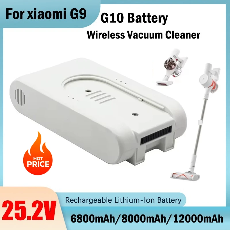 

Brand New 25.2V 12000mAh Rechargeable Lithium-Ion Battery Pack for Xiaomi Mijia Dreame G9 G10 R10 Wireless Vacuum Cleaner