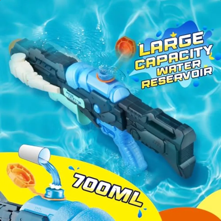 Water Gun for Adults: 3in1 Transforming Large Capacity Water Gun 4 Adjustable Water Spray Patterns Outdoor Water Blaster for Ad