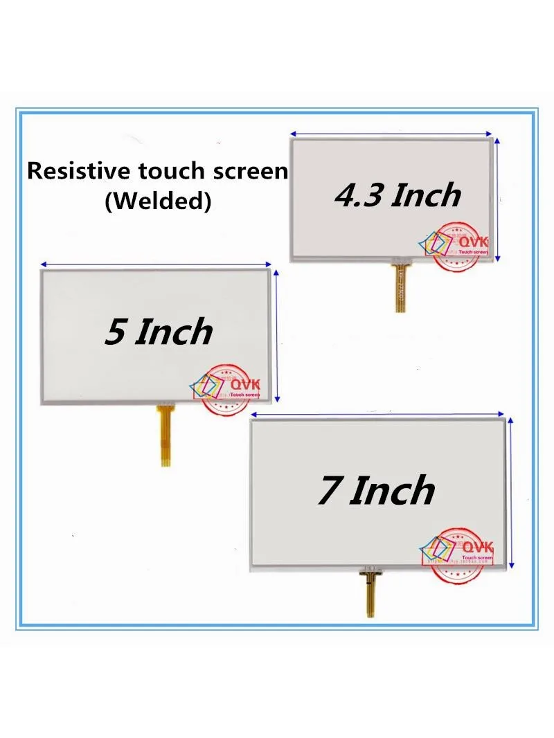 QVK 4,3/5/7 cala Uniwersalny panel dotykowy Digitizer ze szkłem do części zamiennych MP3 103 * 64 / 118 * 72 mm — zdjęcie produktu 5