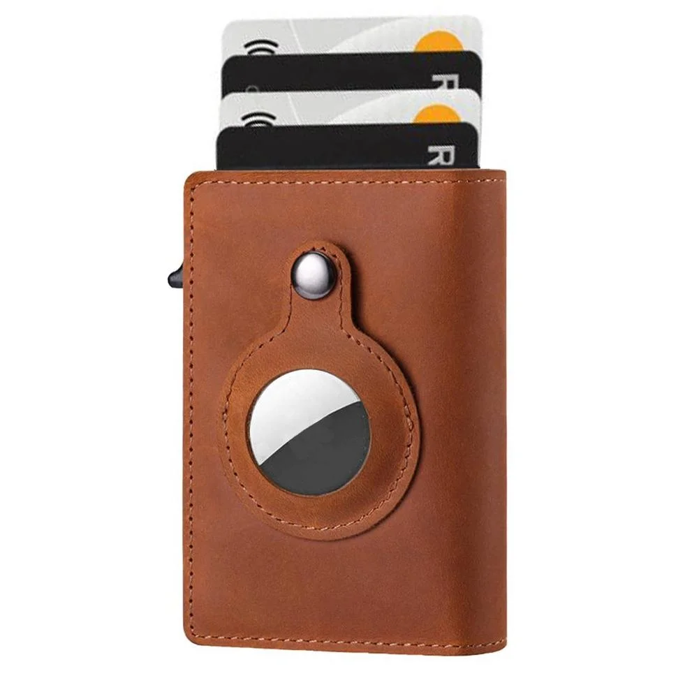 

Anti-Theft Busin Men's Wallet Multi-Function Card Holder Traer AirTag ABS Material Plain Color Pure Sle Sewing Line