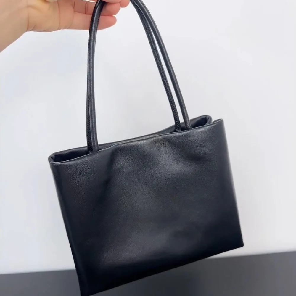 Hand Bag Full Leather Double-layer Small Square Inside and Outside Simple Light Luxury High-end Shoulder for Women Fashion
