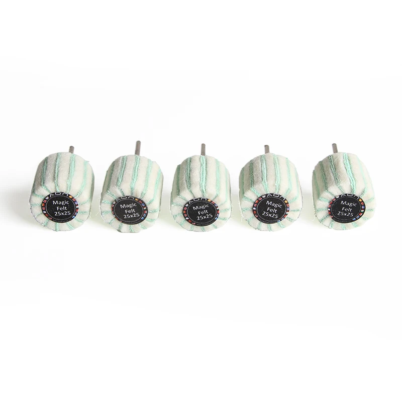 ADN Magic 25x25mm Mounted Felt Abrasive Flap Bit 2.35mm Shank 3000RPM Dry Use Jewelry Mirror Polishing Wheel