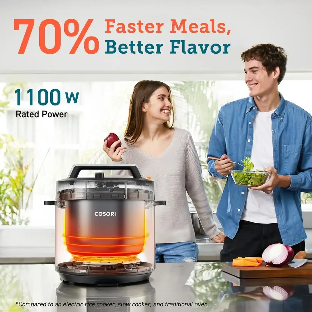 قدر الضغط الكهربائي 9 في 1 طباخ متعدد فوري مقلاة هوائية TurboBlaze طهي سريع سهل التنظيف ملحقات آمنة للاستخدام في غسالة الأطباق