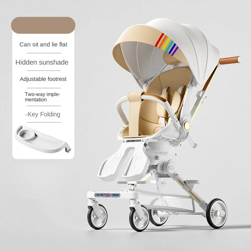 

Baby Stroller Children's Stroller Can Lie Down and Sit High-view Two-way Seat Foldable Multifunctional Stroller 0-3 Years