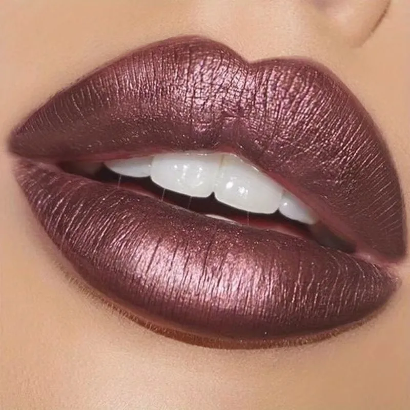 グリッターメタリック液体口紅シマー防水長期的なリップ釉薬簡単に着色ノンスティックカップメイクアップ化粧品
