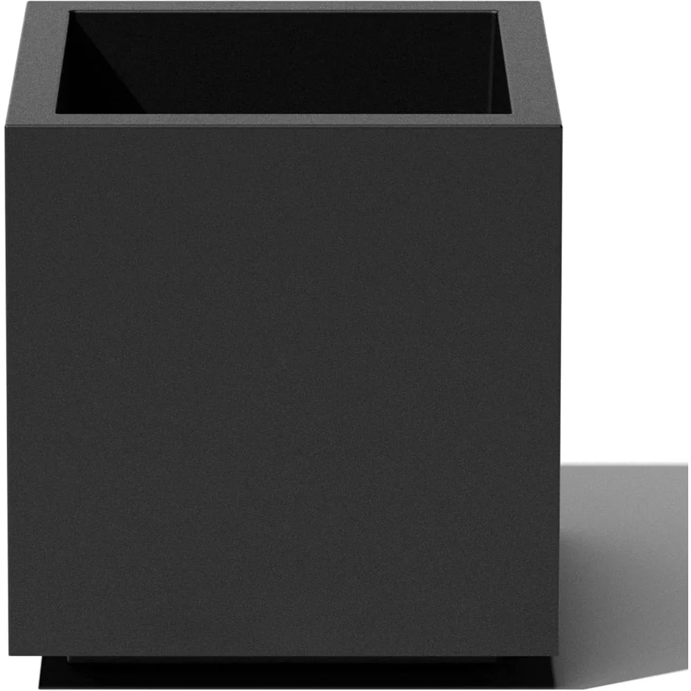 

Block Series Cube Plastic Planter, Large Square Design for Indoor/Outdoor Patio/Garden, Durable All-Weather Use Solution