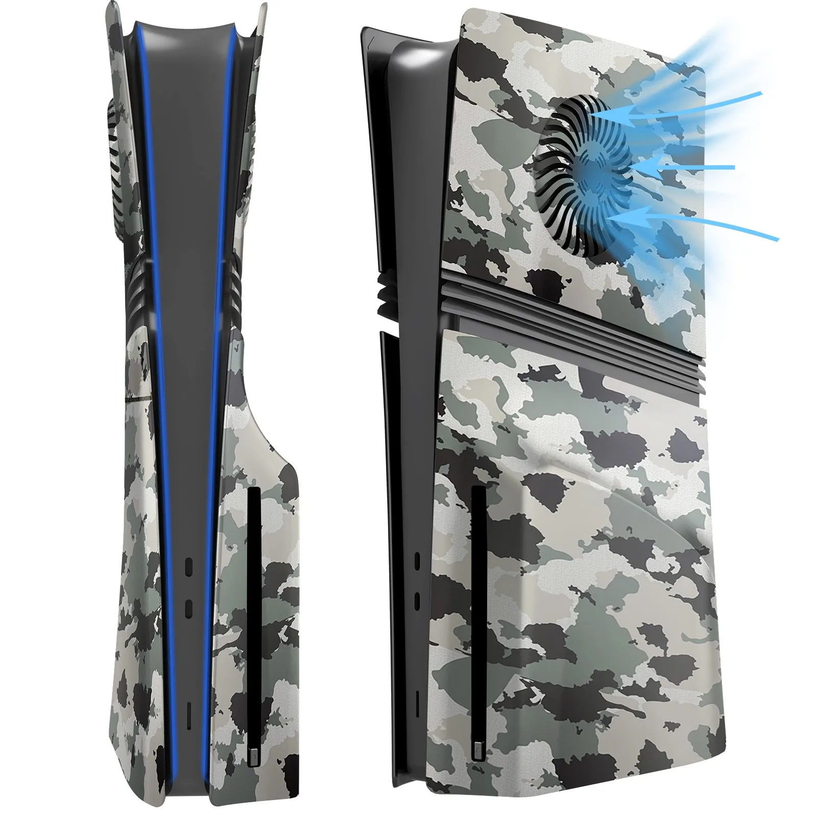 For PS5 PRO Digital Console Ventilated Version HousingFor PS5 PRO Optical Drive Replacement Camouflage color protective shell