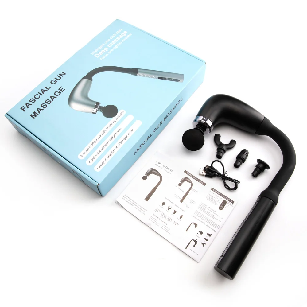 

Электрический фасциальный пистолет, массажер для спины с 9-уровневой вибрацией мышц, релаксационный массаж, удобный массажный пистолет с 4 массажными головками