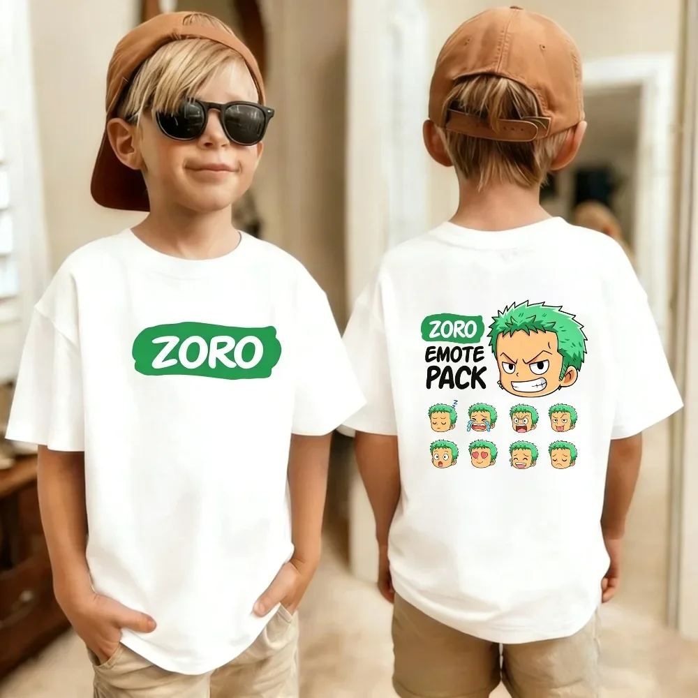 Camiseta estampada por ambos lados de One Piece 2026: Luffy y su tripulación del Sombrero de Paja - Sanji, Nami, Zoro, Ussop. Chicos que adoran la aventura.