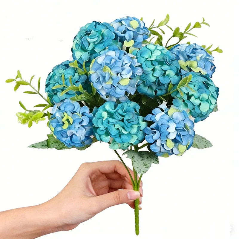

Artificial Flower Idyllic Hydrangea 1Bouquet 10Heads Decorative for Table Centerpieces Wedding Baby Shower Birthday Party Decor