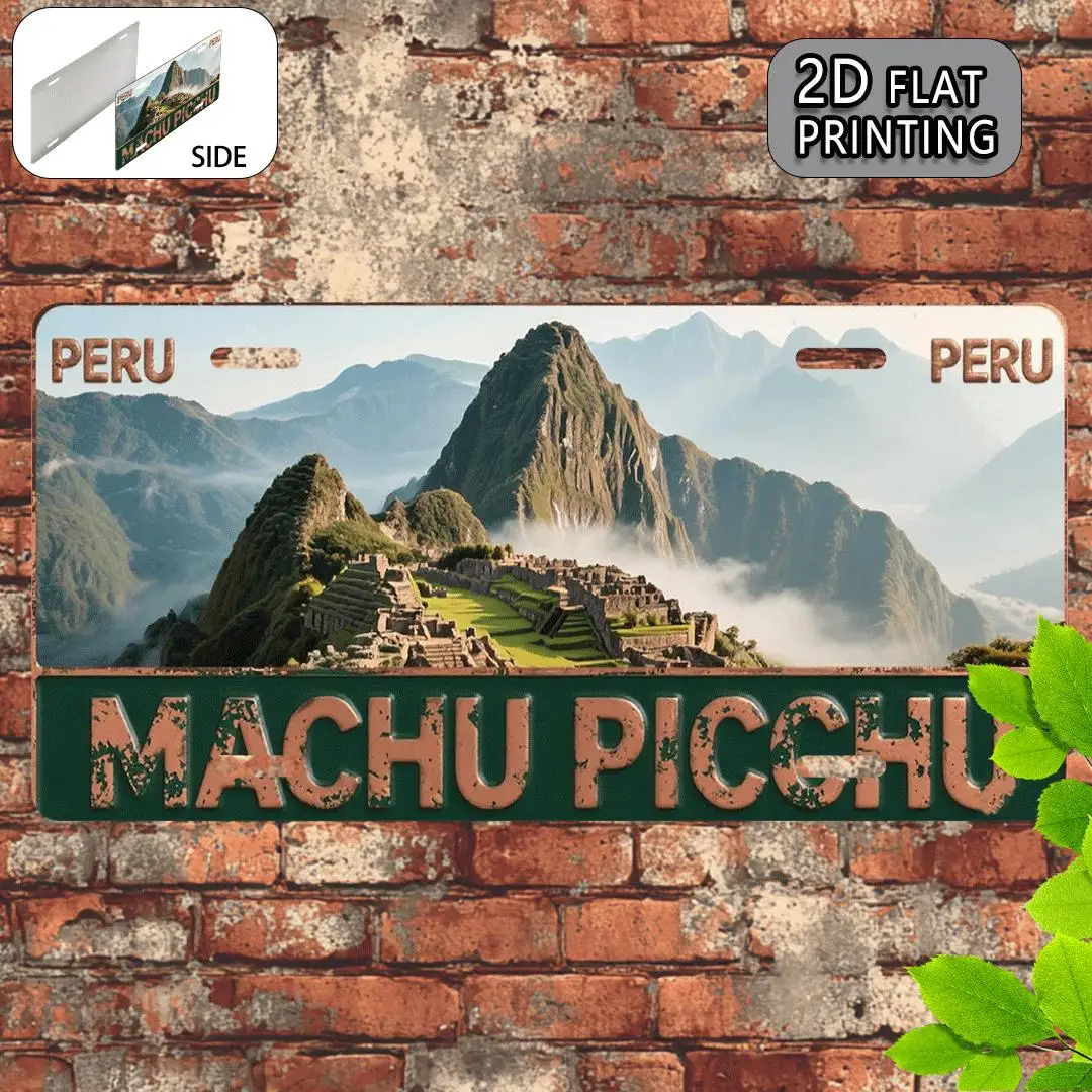 For Decorative Use Solely, 2D Flat - 1pc Machu Picchu Vintage Metal Sign | Decorative Sign, 30.48X15.24Cm, Father'S Day Gifts
