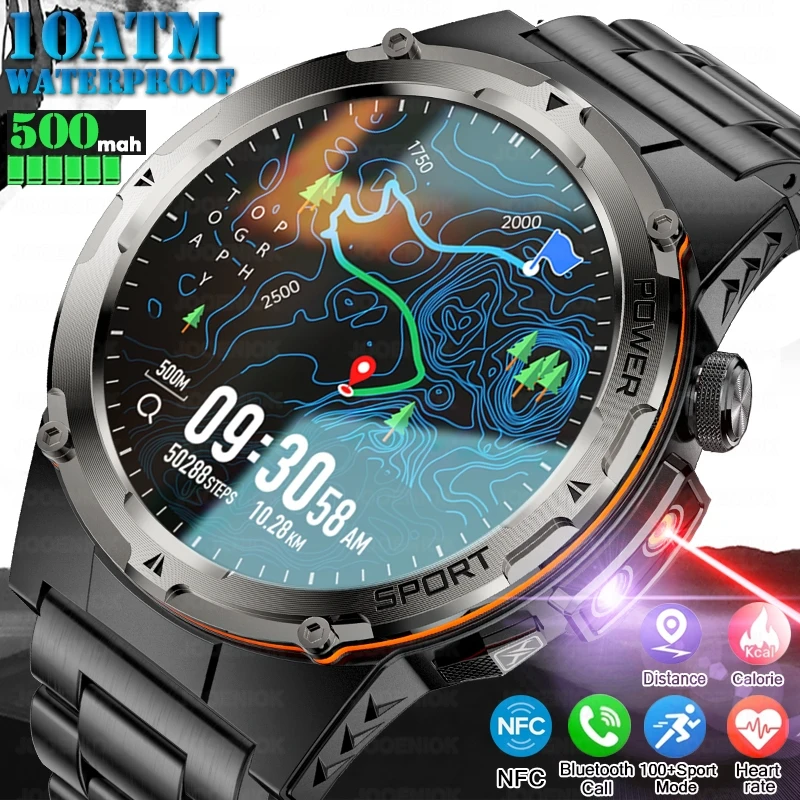 2025 جديد لشاومي NFC دعوة ساعة ذكية الرجال 10ATM مقاوم للماء 500mAh بطارية اللياقة البدنية لتحديد المواقع الرياضة العسكرية في الهواء الطلق Smartwatch