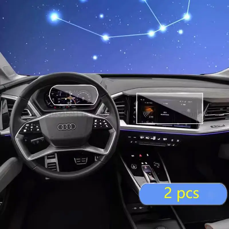 Tempered Glass Screen Protector For Audi Q4 e-tron 2022 Car radio Gps Navigation and instrument Auto Interior anti-scratch film