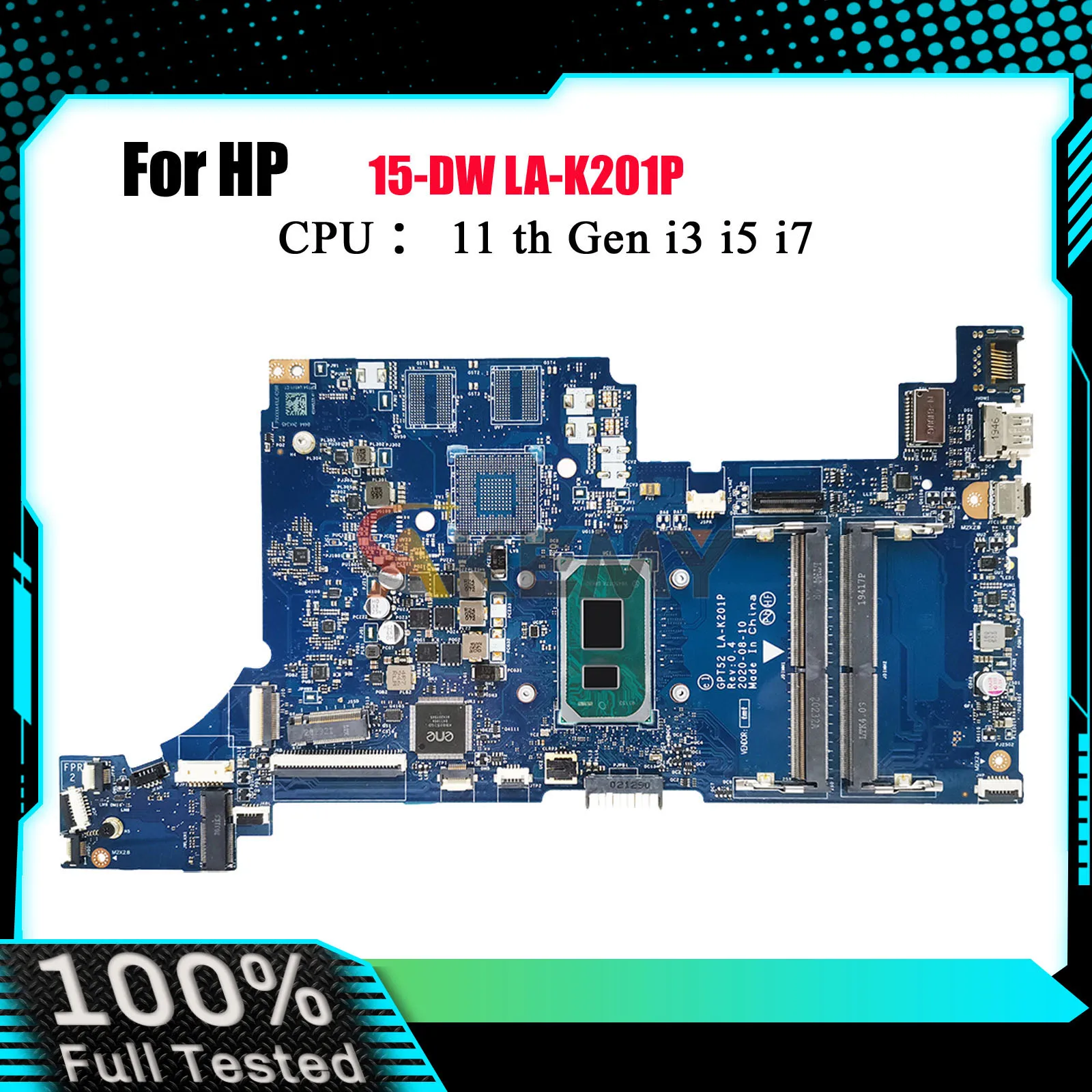 

LA-K201P For HP 250 G8 15S-DR 15T-DW Laptop Motherboard M29209-601 With i3 i5 i7 11th Gen CPU UMA 100% Fully Tested