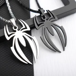 Hip Hop Spider Pendant Chain Necklaces For Men Gothic Neck Chains Punk Insect Vintage Necklace Men Streetwear Gifts