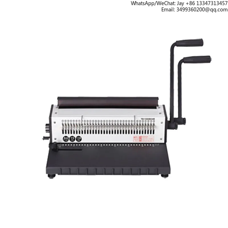 

WD-TD1500B34R) Desktop Double Handle With Movable Knife 34 Round Hole Iron Ring Manual Wire Binding Machine