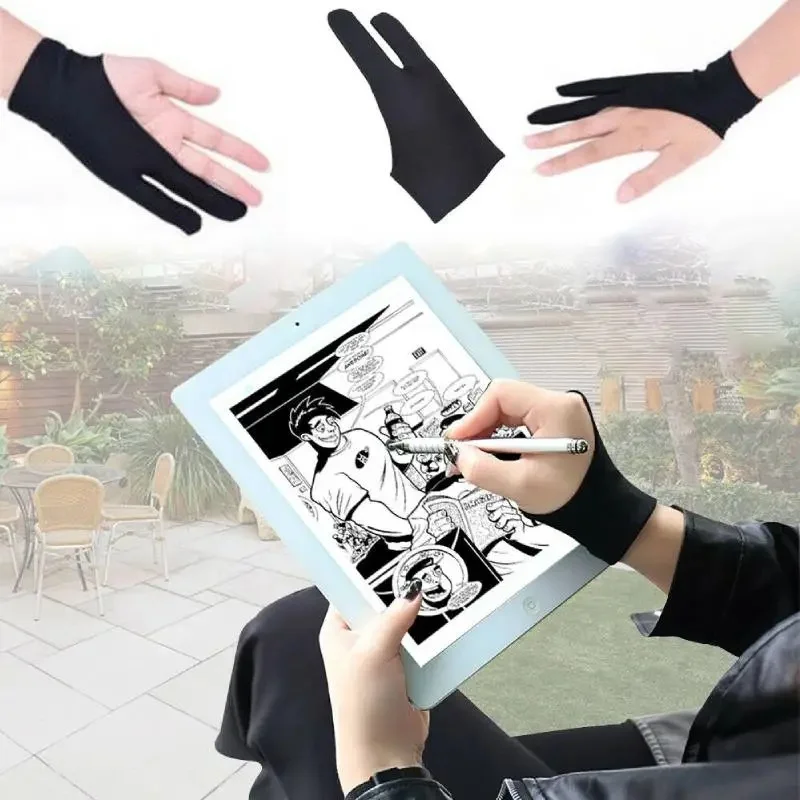 Anti-touch Gloves Two-Finger Hand Painting Glove for iPad Android TabletPen Palm Rejection Glove Drawing Art Supplies