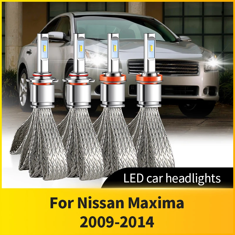 

2 шт. Автомобильные светодиодные фары дальнего/ближнего света 9600LM 96W 12V CSP без вентилятора с Canbus HB3/9005 H11 без ошибок белого цвета для Nissan Maxima 2009-2014