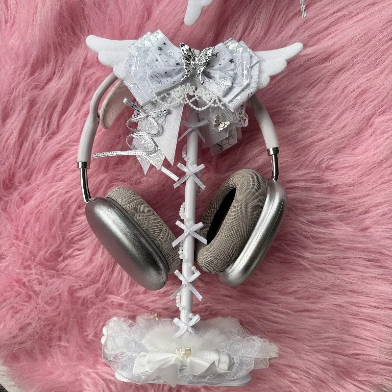 Cute Headphone Stand Custom Pink Headphone Storage Rack Desktop Gamers Esports Earphone Display Headphone Stand Y2K Accessories view 6