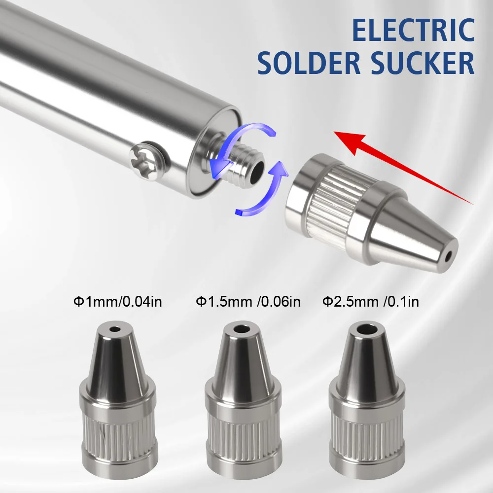 ADT03 220V Electric Solder Automatic Tin Sucker Removal Pump Portable 3 Suction Nozzles Vacuum Soldering New Desoldering Machine